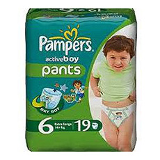 Pampers Active Boy Pants 6 Extra Large, pieluchomajtki dla chłopców 16+ kg, 19 szt.