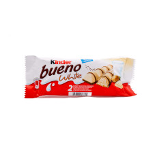 KINDER BUENO WHITE, WAFEL Z NADZIENIEM POKRYTY BIAŁĄ CZEKOLADĄ 2 SZTUKI, 39 G