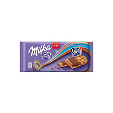 MILKA CHIPS AHOY!, CZEKOLADA Z NADZIENIEM MLECZNYM I KAWAŁKAMI HERBATNIKÓW Z CZEKOLADĄ 100 G