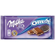 MILKA OREO, CZEKOLADA MLECZNA Z NADZIENIEM WANILIOWYM I HERBATNIKAMI KAKAOWYMI, 100 G