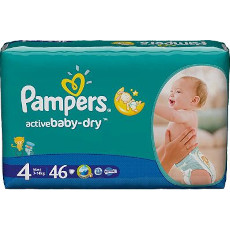 PAMPERS ACTIVE BABY DRY 4 MAXI, PIELUCHY 7-18 KG, 46 SZT.