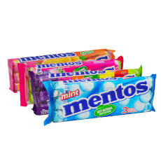 MENTOS STRAWBERRY MIX DRAŻETKI DO ŻUCIA O SMAKU TRUSKAWKOWYM 3 X 38 G